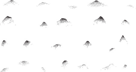 Minimalist monochrome black scattered pixel mountain pattern