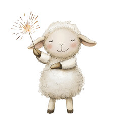 Watercolor sheep. Perfect for adding a cozy, rustic touch to any creative project, these high-quality PNG files are ideal for invitations, greeting cards, nursery art, scrapbooking