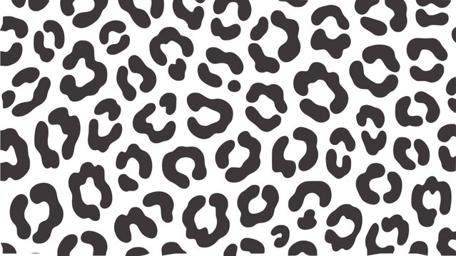 Monochrome irregular black leopard spot seamless texture pattern 1