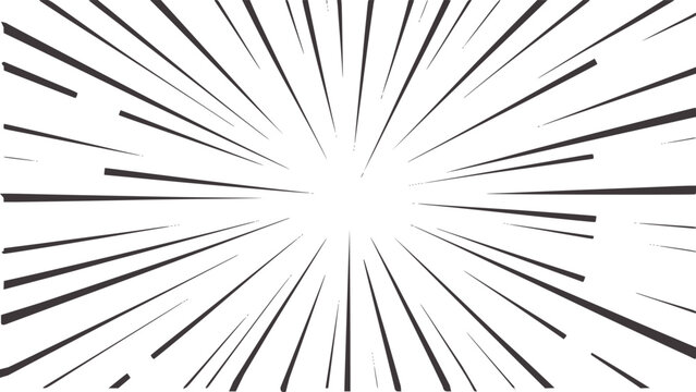 Radial black and white abstract lines explosion pattern