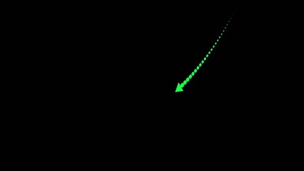 Dotted Neon Green Arrow With Triangular Arrowhead Pointing Down Generate Title Without Using The Word Title Before It. Generate title without using the word "Title:" before it. Black Background Dots