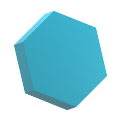 3d gradient Hexagon shape on an isolated background
