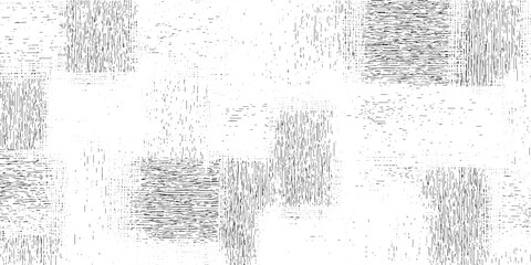 Abstract black and white textured pattern with vertical and horizontal lines and dots forming square shapes