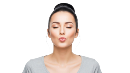 Woman Pouting Lips on a Transparent Background PNG Image