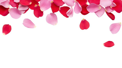 Rose Petals Falling on Transparent Background PNG Image