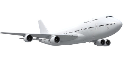 Obraz premium Commercial passenger jet airliner flying for travel and aviation transportation isolated on PNG