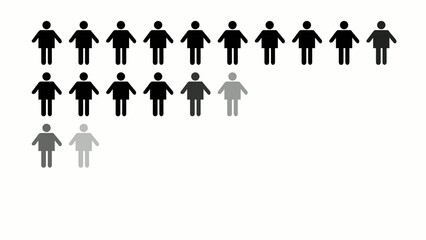 Generate Title Without Using The Word Title Before It. Generate title without using the word "Title:" before it. Black And Gray Silhouettes Men And Women Arranged Rows Showing More Men Than Women