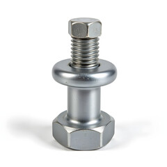 Close-up of precise steel anchor bolt with nut, showcasing craftsmanship