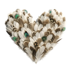 Natural Feather Heart Art: Love & Texture Design