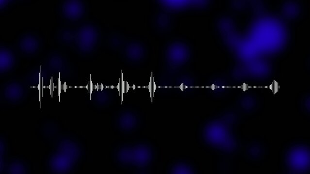 Generate title without using the word "Title:" before it. White audio waveform on a dark background with blue bokeh lights