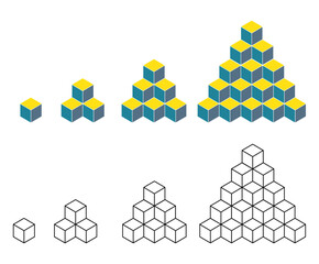 Stacked cube pyramids
