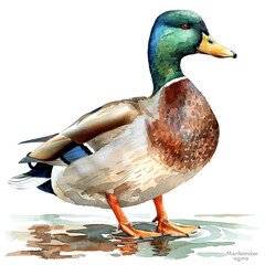 high-quality watercolor Mallard duck.perfect for enhancing your design projects. Ideal for wildlife-themed designs, nature prints, greeting cards, and digital projects