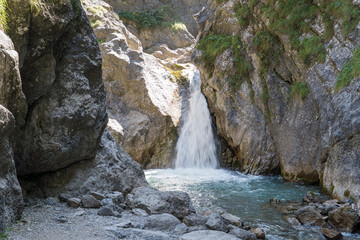 Small waterfall in the Galitzenklamm gorge near Lienz in Tyrol, Austria