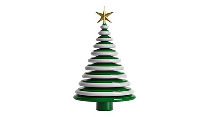 Fototapeta premium Minimal christmas tree decoration isolated on white background 