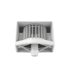 White Plastic Exterior Vent Hood with Louvers and Insect Screen