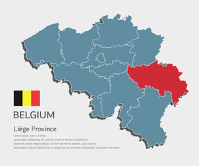Fototapeta premium Vector map of Belgium - Liege Province