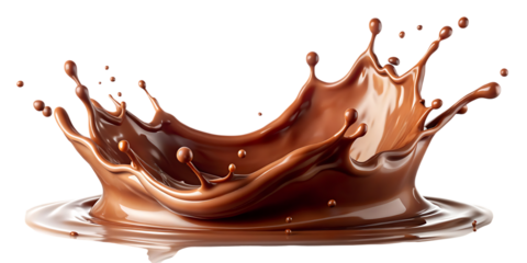 Chocolate Liquid Splash with Droplets on White is not possible given the so: Brown Chocolate... isolated on a transparent background