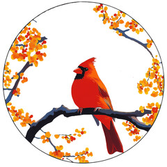 watercolor Red Cardinal.Ideal for Christmas projects, greeting cards, invitations, and nature-themed designs