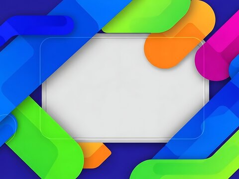 Abstract background with colorful rounded shapes and a blank white space for text and design