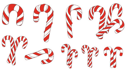 Sweet red and white striped candy canes are a perfect holiday Christmas decoration and peppermint treat