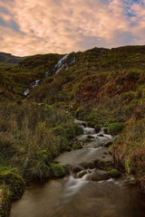 Bride's Veil Falls, small but scenic roadside waterfall next to the A855 road from Portree to Uig, on the left bank of Loch Leathan. Skye-Scotland-173