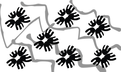 abstract Interconnected Hands and Social Unity background  vector