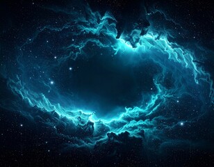 &ldquo;Void light Spiral &ndash; Glowing Blue Nebula with Celestial Vortex in Deep Space&rdquo;