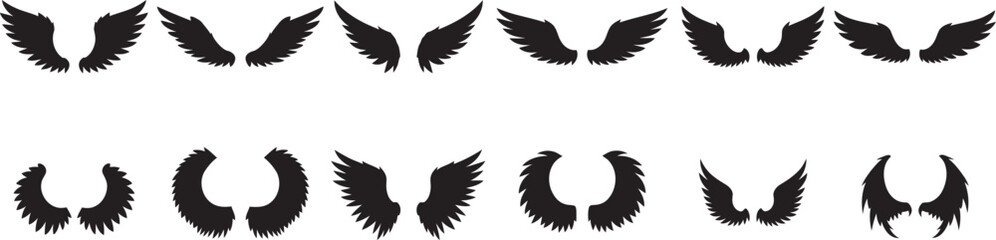 Obraz premium Collection of various wing illustrations and designs