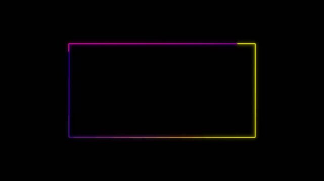 Colorful Neon Webcam Overlay with Glowing Borders Perfect for Twitch, Live Streams Digital Events. glowing webcam overlay with soft light edges. 4k