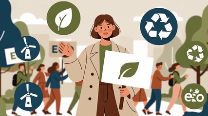 Environmental Awareness Protest for Renewable Energy and Eco-Friendly Initiatives