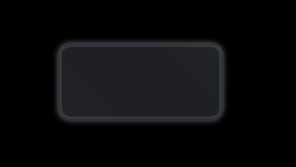 Rounded rectangle glass panel with realistic transparent glass look and glowing edges on black background, ideal for premium UI, tech visuals, and futuristic interface layouts.
