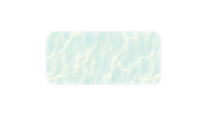 Transparent rounded glass panel with light water surface texture and fluid glass distortion, isolated on transparent background for modern UI, creative layouts, and visual compositions.