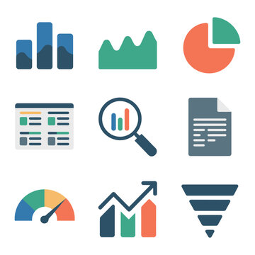 Website optimization and keyword research illustration pack with magnifier tags checklist content blocks ranking flat vector design