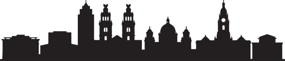 Obraz premium Leeds skyline silhouette. design Vector black silhouette