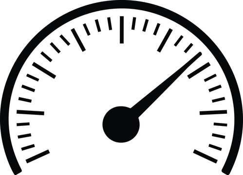 Blank speedometer with mph meter and measurement gauge indicating speed and blank gauge panel indicating status at intermediate level