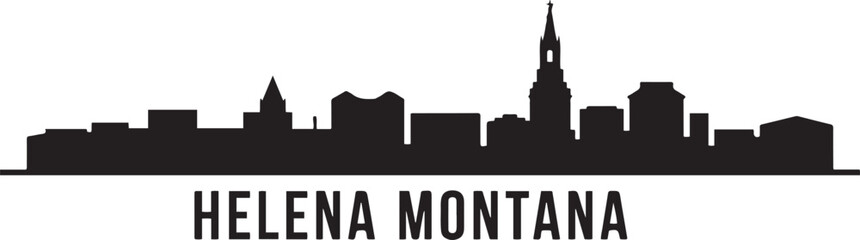 Obraz premium Helena Montana city skyline vector silhouette illustration. design Vector black silhouette
