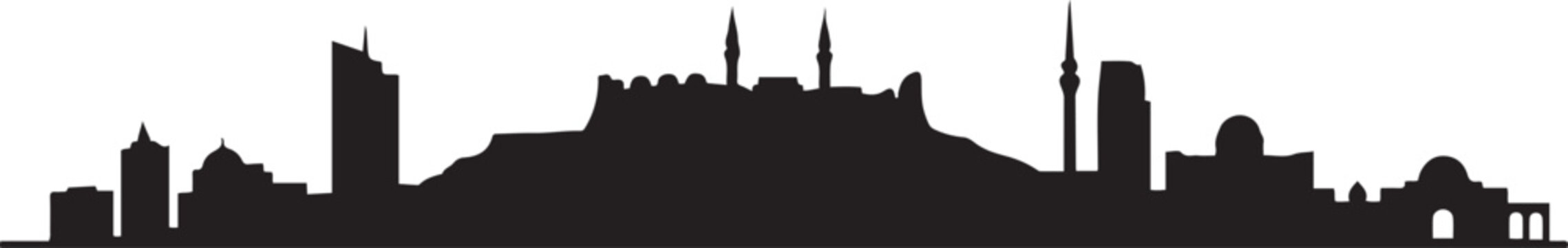 Erbil city skyline. design Vector black silhouette
