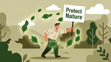 Environmental Activist Promoting Nature Conservation and Green Lifestyle Awareness