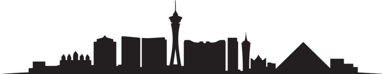Las Vegas skyline. design Vector black silhouette