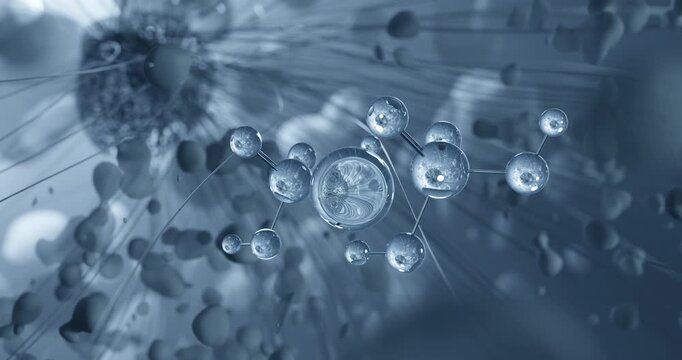 Monocalcium phosphate rotating molecular 3d structure ball-and-stick model, looped video leavening agent
