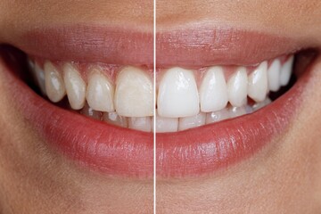 Teeth Whitening Before and After Showing Clear Results in 8K Resolution With Healthy Lips and Gums