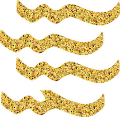 Gold Glitter Confetti Paper Cutout Set for Party and Scrapbook Design