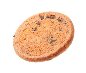 Delicious chocolate chip cookie isolated on white