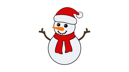 snowman with red hat and scarf