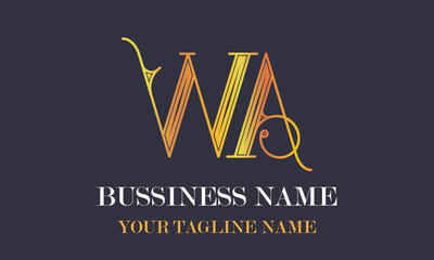 WA W wa initial logo | initial based abstract modern minimal creative logo, vector template image. luxury logotype logo, real estate homie logo. typography logo. initials logo