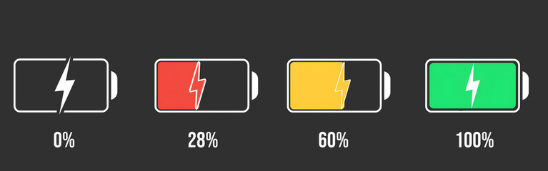 Battery charge level set icons