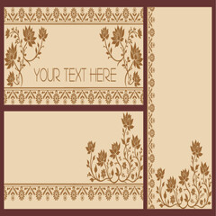 Vintage floral frames and banners for design