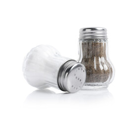 Salt and pepper shakers isolated on white