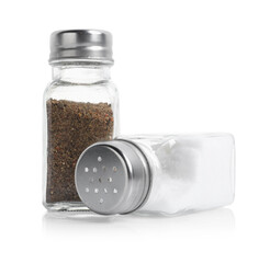 Salt and pepper shakers isolated on white
