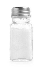 One shaker with salt isolated on white